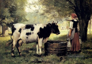  Pre Malerei - Der Milkmaid Leben Bauernhof Realismus Julien Dupre